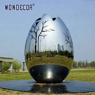 Large stainless steel spherical abstract sculpture