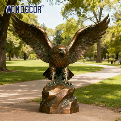 Outdoor Large Art-style Bronze Eagle Spreading Wings Sculpture