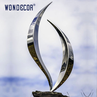 Large stainless steel ship abstract sculpture