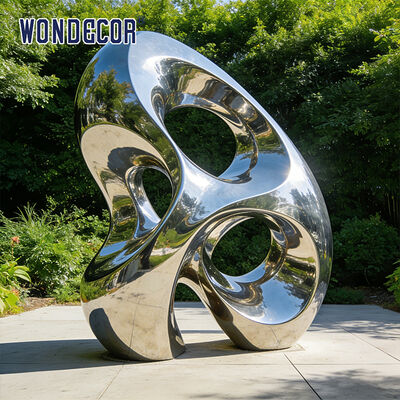 Outdoor Park Modern Large Metal Art "Circular Ripple" Stainless Steel Sculpture