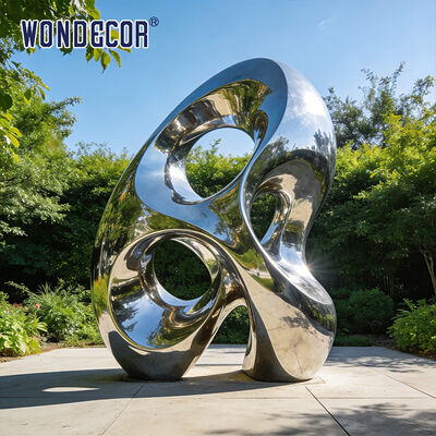 Outdoor Park Modern Large Metal Art "Circular Ripple" Stainless Steel Sculpture