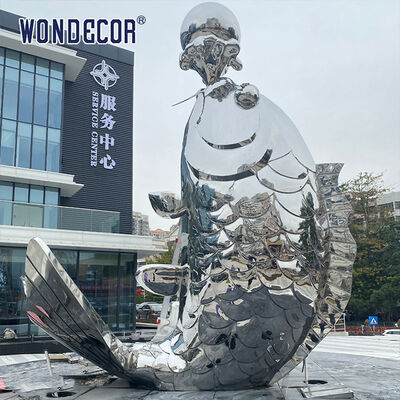Modern Animal Fish Stainless Steel Sculpture Custom Outdoor Decor Large Sculpture