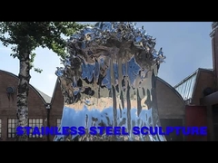 MARAVILLAS que echan la escultura de acero inoxidable los 250cm de la onda del metal de la escultura